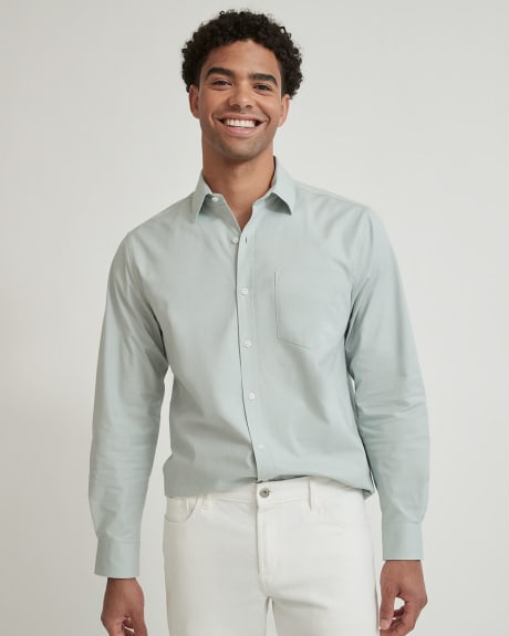 Regular Fit Solid Long-Sleeve Oxford Shirt
