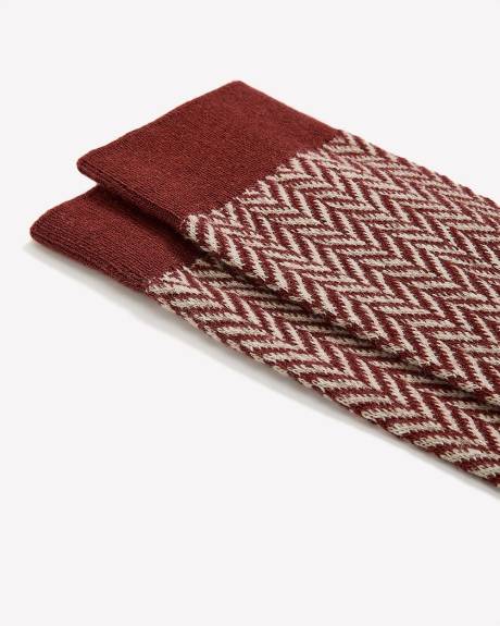 Herringbone Chunky-Knit Socks