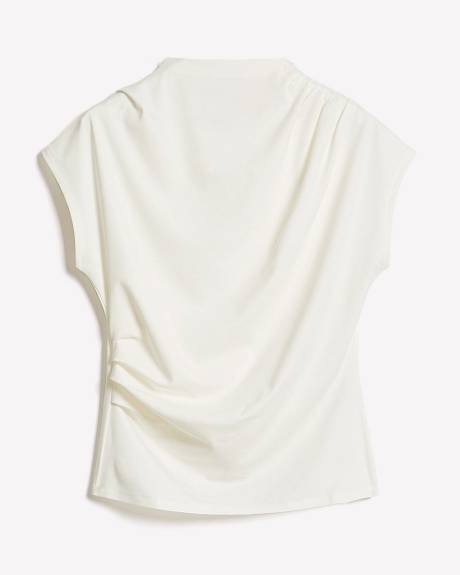 Haut Drapé à Manches Très Courtes et Col Rond