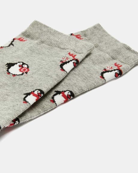 Dark Grey Penguin Socks