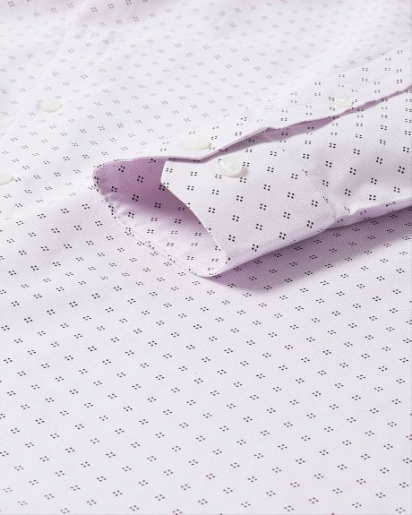 Slim Fit Micro Geo Print Lavender Dress Shirt