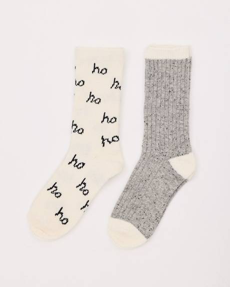 HoHoHo Cozy Socks - 2 pairs