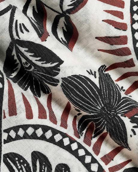 Sleeveless Square-Neck Midi Dress with Drop Waist