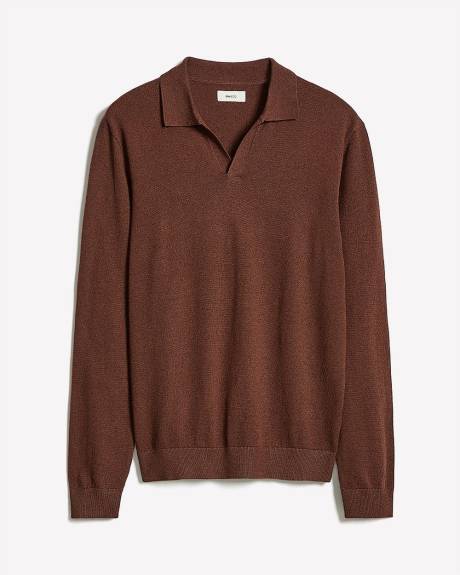 Long-Sleeve Sweater with Johnny Collar