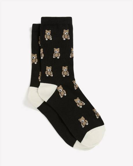 Crew Socks with Teddy Bears