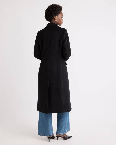 Wool-Blend Long Double-Breasted Coat