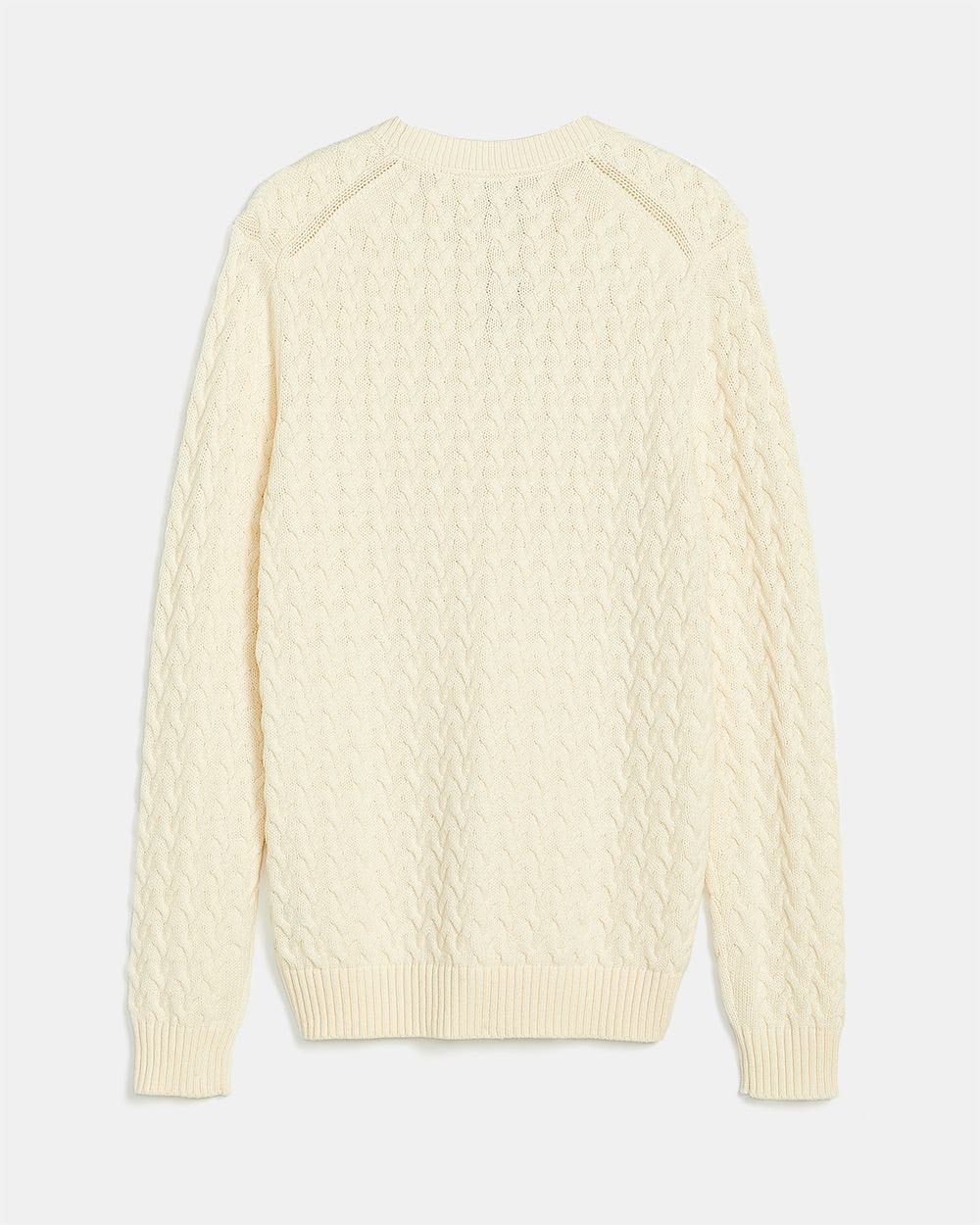 Fancy Cable-Stitch Crew-Neck Sweater