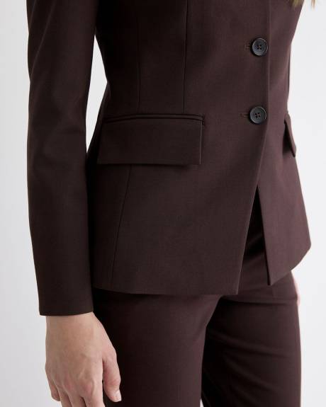 Fig Three-Button Fitted Blazer