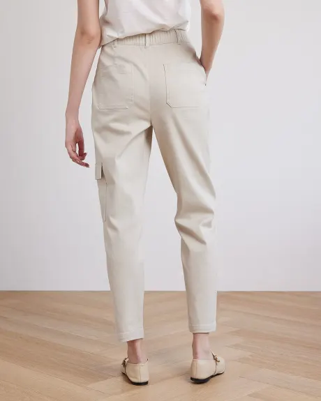 Cotton Twill High-Rise Tapered Cargo Pant