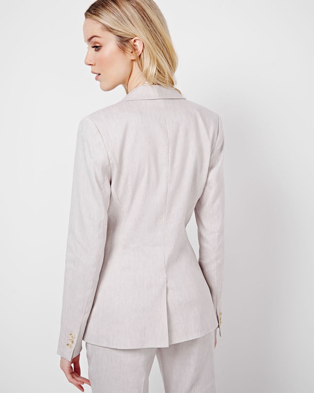 Light Grey Stretch linen blazer | RW&CO.