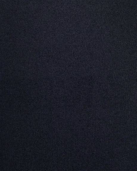 T-Shirt Côtelé Ajusté à Manches Longues et Col Rond en Tricot Luxueux