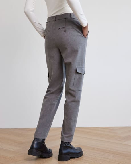 Flannel High-Rise Tapered Cargo Pant