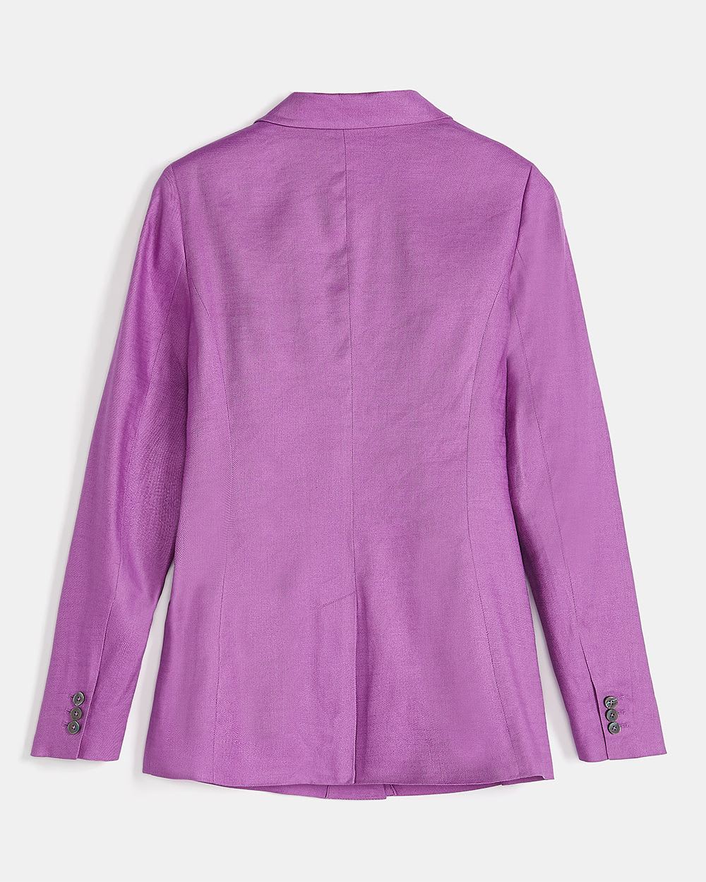 Purple Linen One Button Long Blazer