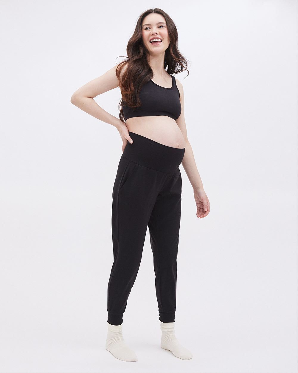 Over-The-Belly Soft Touch Jogger - Thyme Maternity