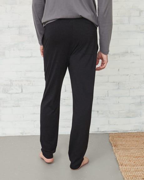 Solid Long Sleeve Henley & Pants Pajama Set