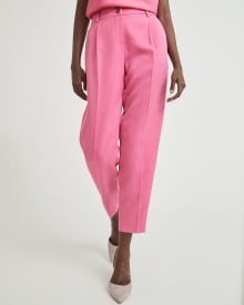 Bright Pink Mid-Rise Tapered Leg Pant - 28"