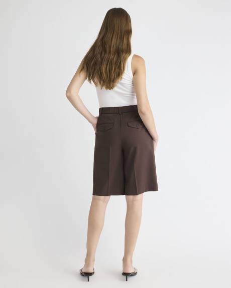 Bermuda Long &agrave; Taille Haute et Jambe Large