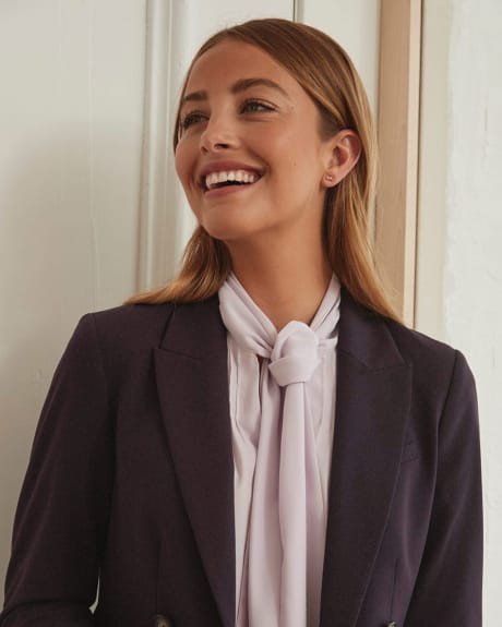 Faux Double-Breasted Blazer