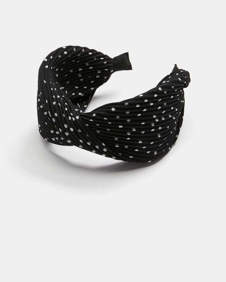 Black Headband with White Dots