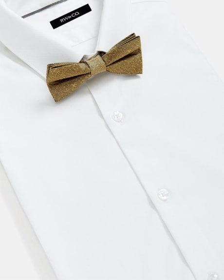 Gold Bow Tie with Tonal Flowers