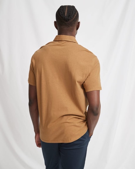 Linen Blend Polo with Pocket