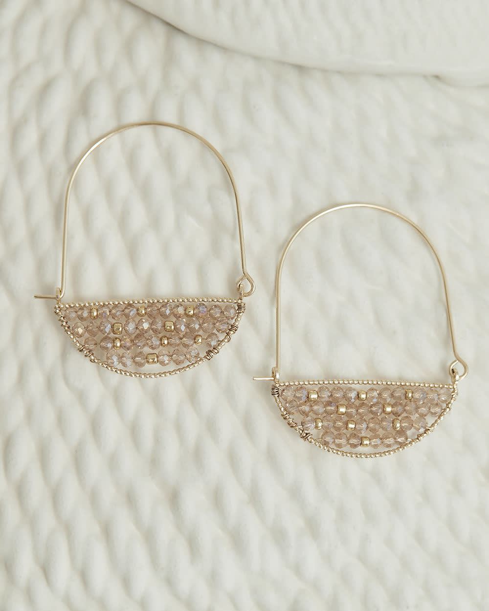 Beaded Fine Hoop Earrings RW&CO.