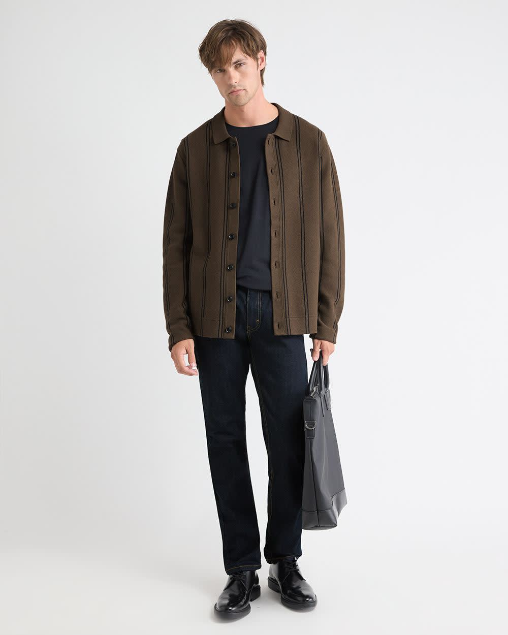 Shirt-Collar Cardigan Sweater with Milano Stitches | RW&CO.