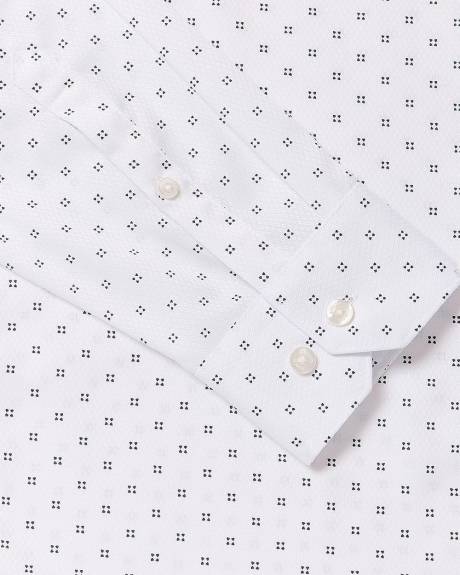 Tailored-Fit Dress Shirt with Geometric Pattern