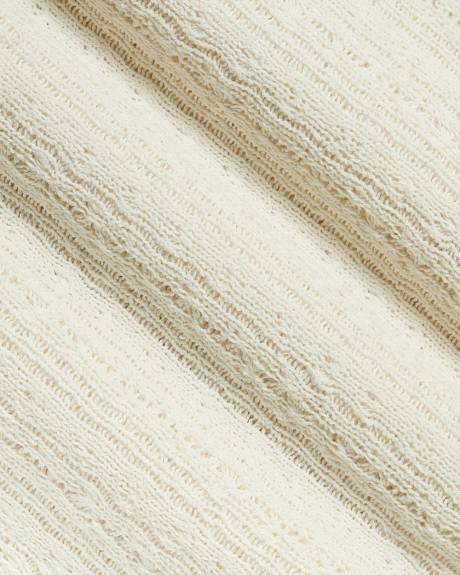 Haut Crochet&eacute; &agrave; Manches Tr&egrave;s Courtes et Col Rond