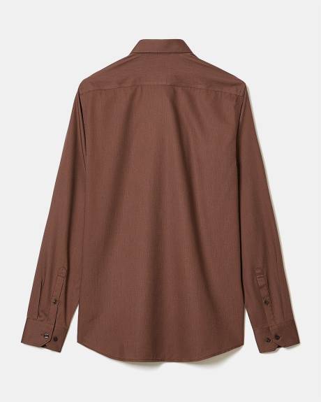 Slim-Fit Solid Cotton Modal Dress Shirt