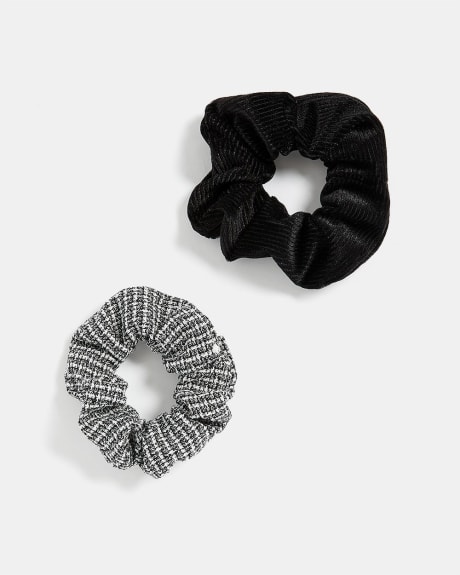 Velvet And Tweed Scrunchies - Set Of 2