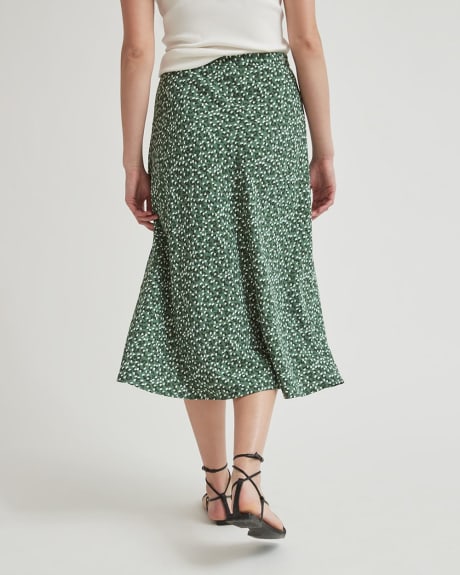 Floral Crepe High-Waist A-Line Midi Skirt