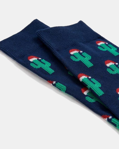 Christmas Cactus Socks