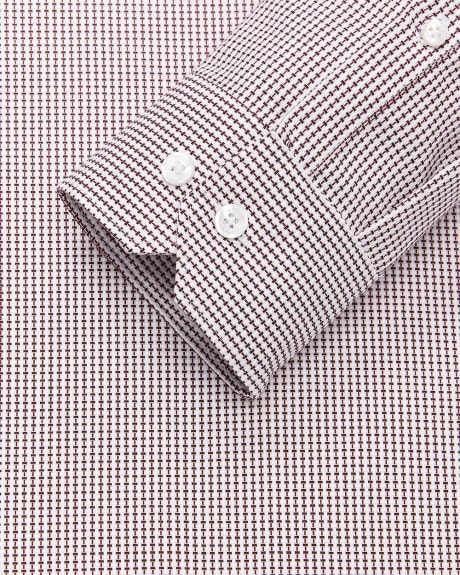 Tailored Fit Dress Shirt with Micro Burgundy Pattern