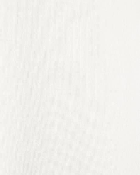 Elbow-Sleeve Crew-Neck Fitted Tee