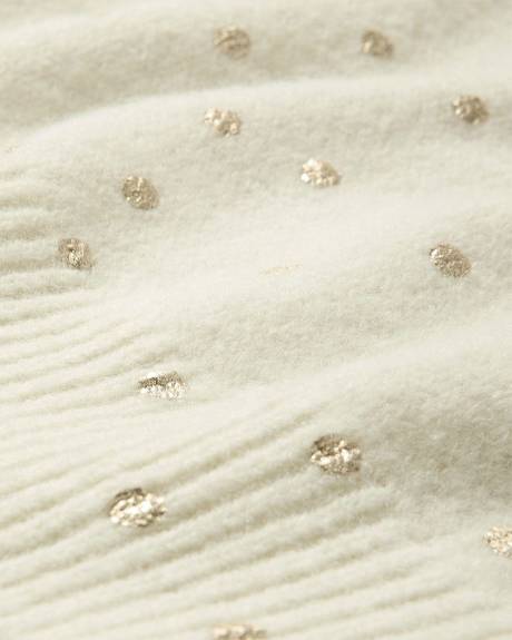 Wool-Blend Long-Sleeve Crew-Neck Sweater with Metallic Dots