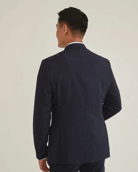 Slim Fit Navy Crosshatch Suit Blazer