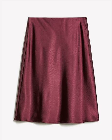 Satin High-Rise Straight Knee-Length Skirt