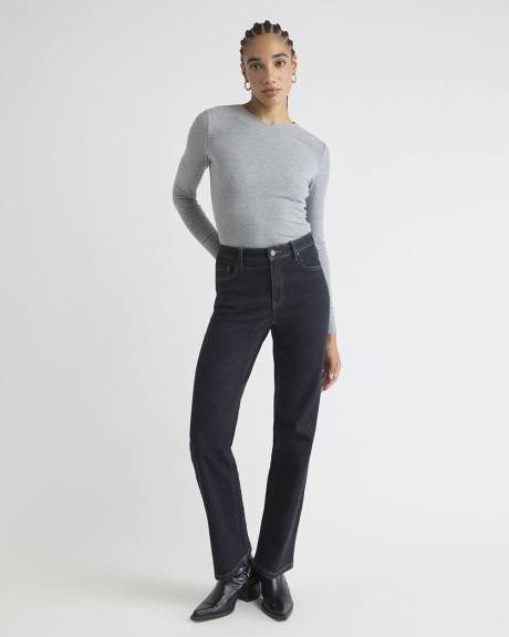 Dark-Wash Straight-Leg Jeans