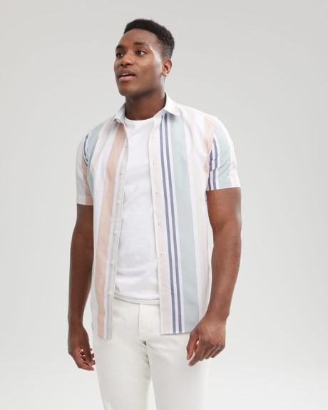 Slim Coloured Striped Short Sleeve Shirt