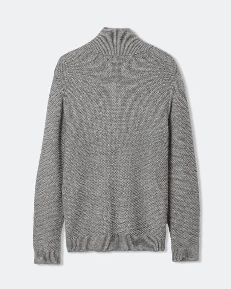 Essential Zipped Mock-Neck Cable-Knit Sweater