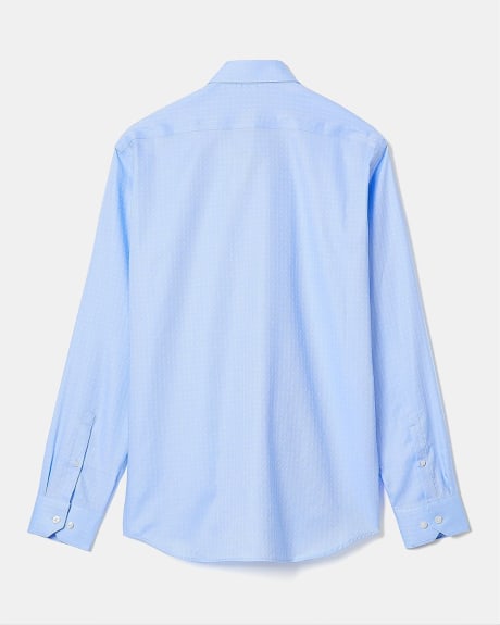 Blue Regular-Fit Dobby Dress Shirt