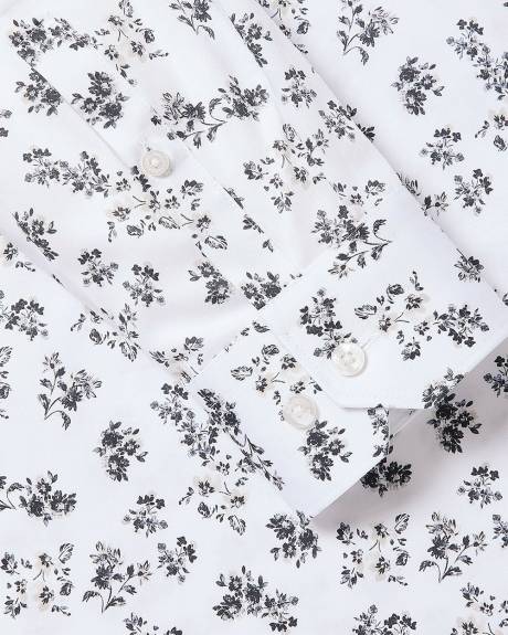 Chemise Habillée à Coupe Ajustée à Motif Floral