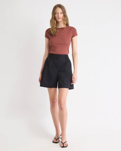 Crew-Neck Ribbed T-Shirt