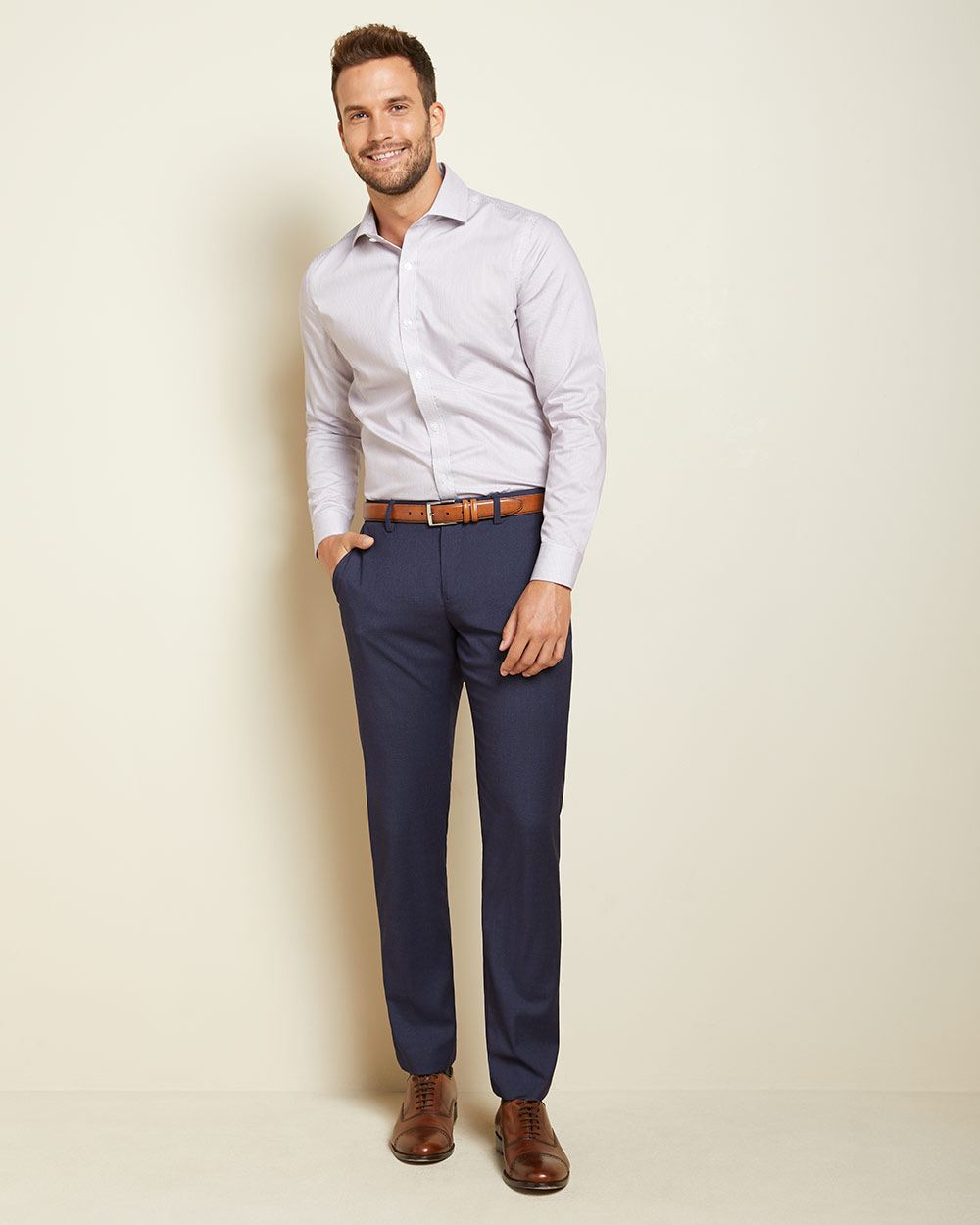 Tailored fit dark blue City Pant - 30'' | RW&CO.