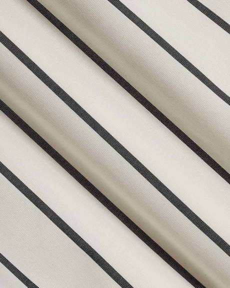 Sleeveless Buttoned-Down Striped Poplin Blouse with Twisted Detail