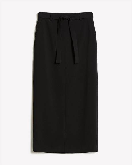 Jupe Droite Maxi Noire en Sergé