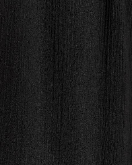 Blouse en Gaze à Manches Longues et Col U