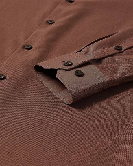 Slim-Fit Solid Cotton Modal Dress Shirt