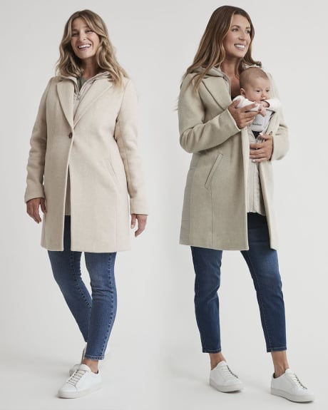 Classic Wool Jacket with Quilted Back - Thyme Maternity